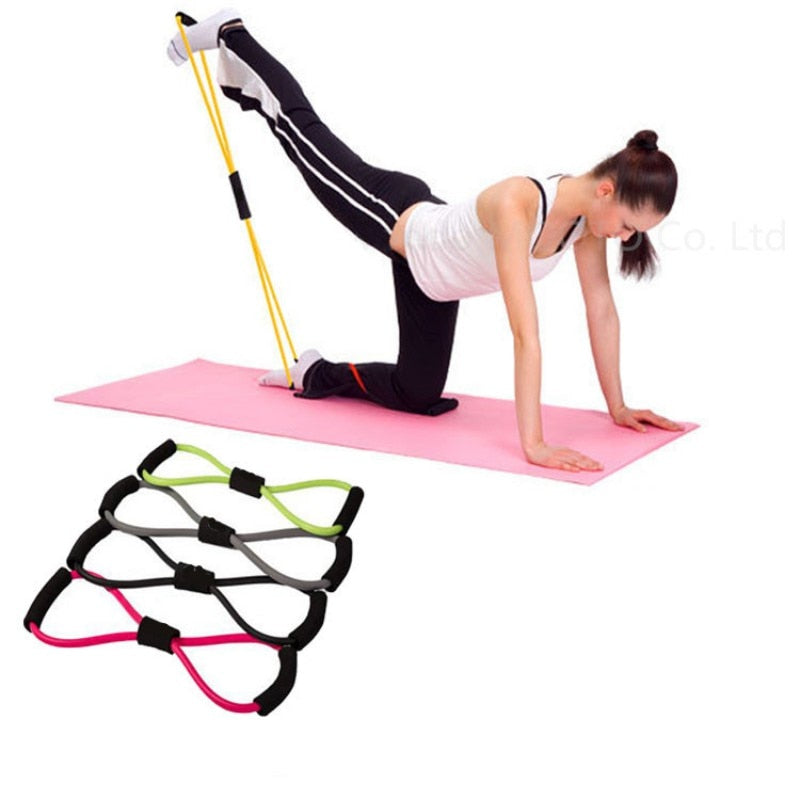 1Pcs Outdoor Sport Strength Elastic Tube Resistance Training Bands Workout Exercise Yoga 8 Types Body Building Fitness Equipment