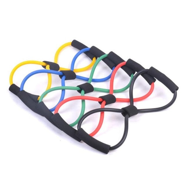 New Gym 8 Word Elastic Band Chest Developer Rubber Latex Resistance Bands Fitness Equipment Stretch Yoga Training Crossfit Bands