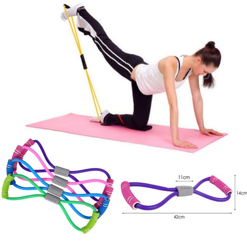 New Gym 8 Word Elastic Band Chest Developer Rubber Latex Resistance Bands Fitness Equipment Stretch Yoga Training